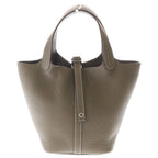 Hermes Picotin PM Taurillon Handbag Etoupe Silver Brown