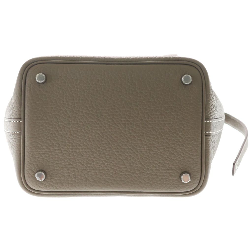 Hermes Picotin PM Taurillon Handbag Etoupe Silver Brown — view 4