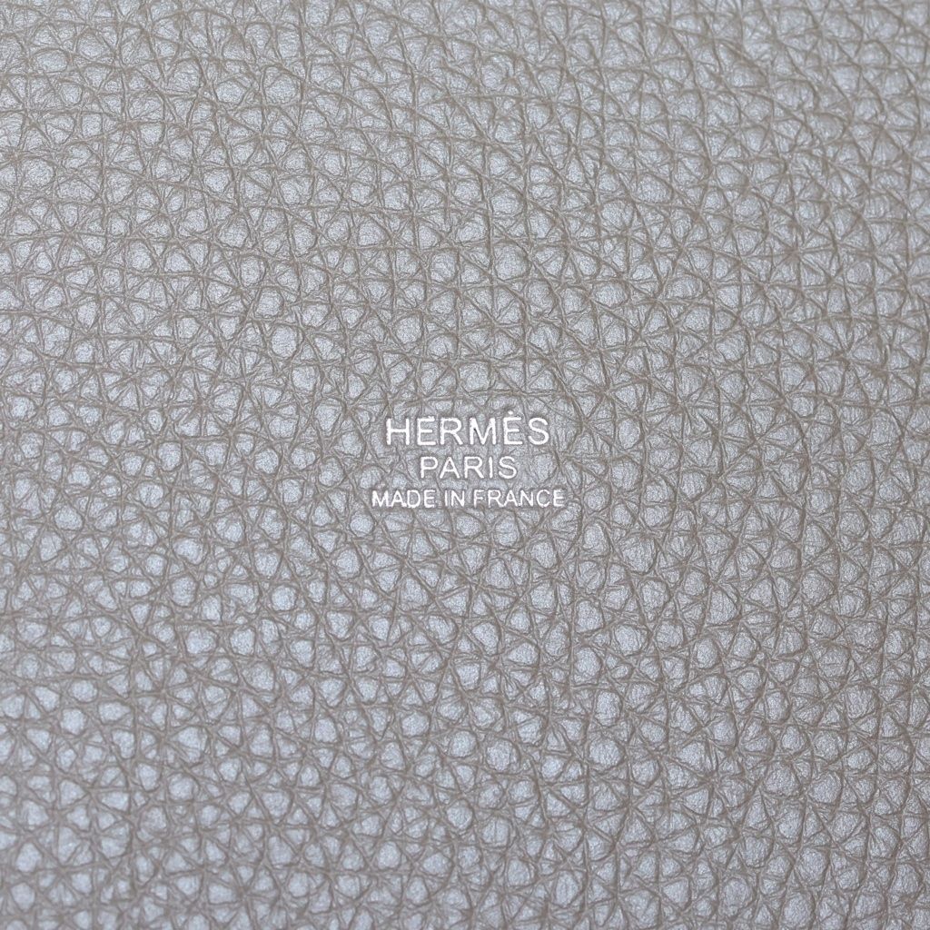 Hermes Picotin PM Taurillon Handbag Etoupe Silver Brown — view 7