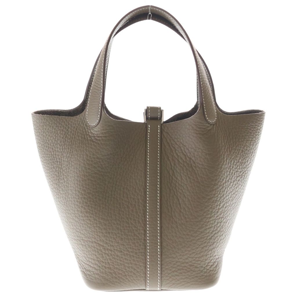 Hermes Picotin PM Taurillon Handbag Etoupe Silver Brown — view 2