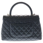 Chanel Coco Handle 29 Large Shoulder Bag Caviar Leather Gold Black Plate — view 2