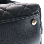 Chanel Coco Handle 29 Large Shoulder Bag Caviar Leather Gold Black Plate — view 6