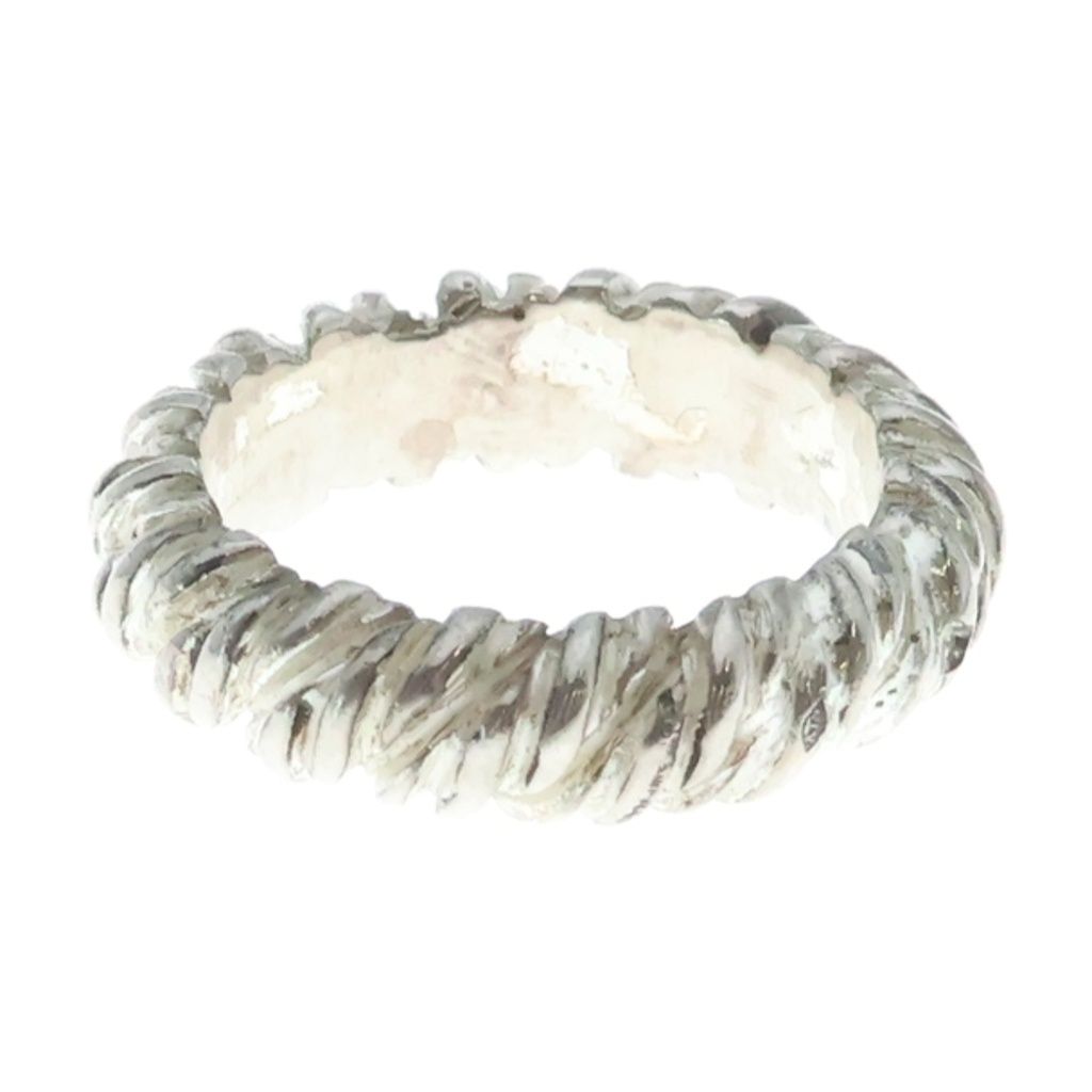 Hermes Vintage Twist Rope Motif Ring Silver — view 2