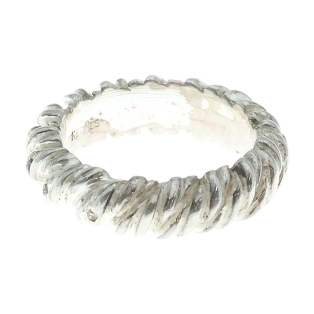 Hermes Vintage Twist Rope Motif Ring Silver — view 3