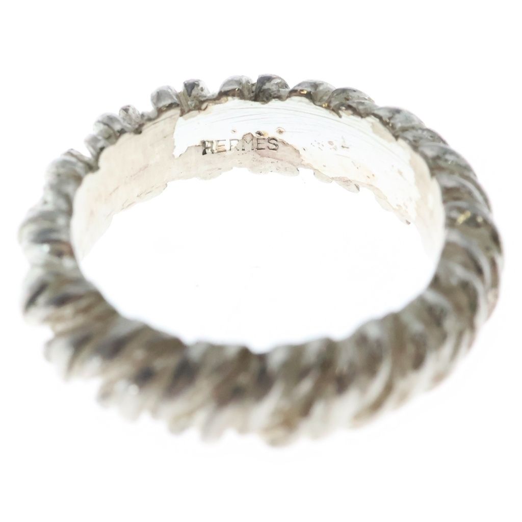 Hermes Vintage Twist Rope Motif Ring Silver — view 5