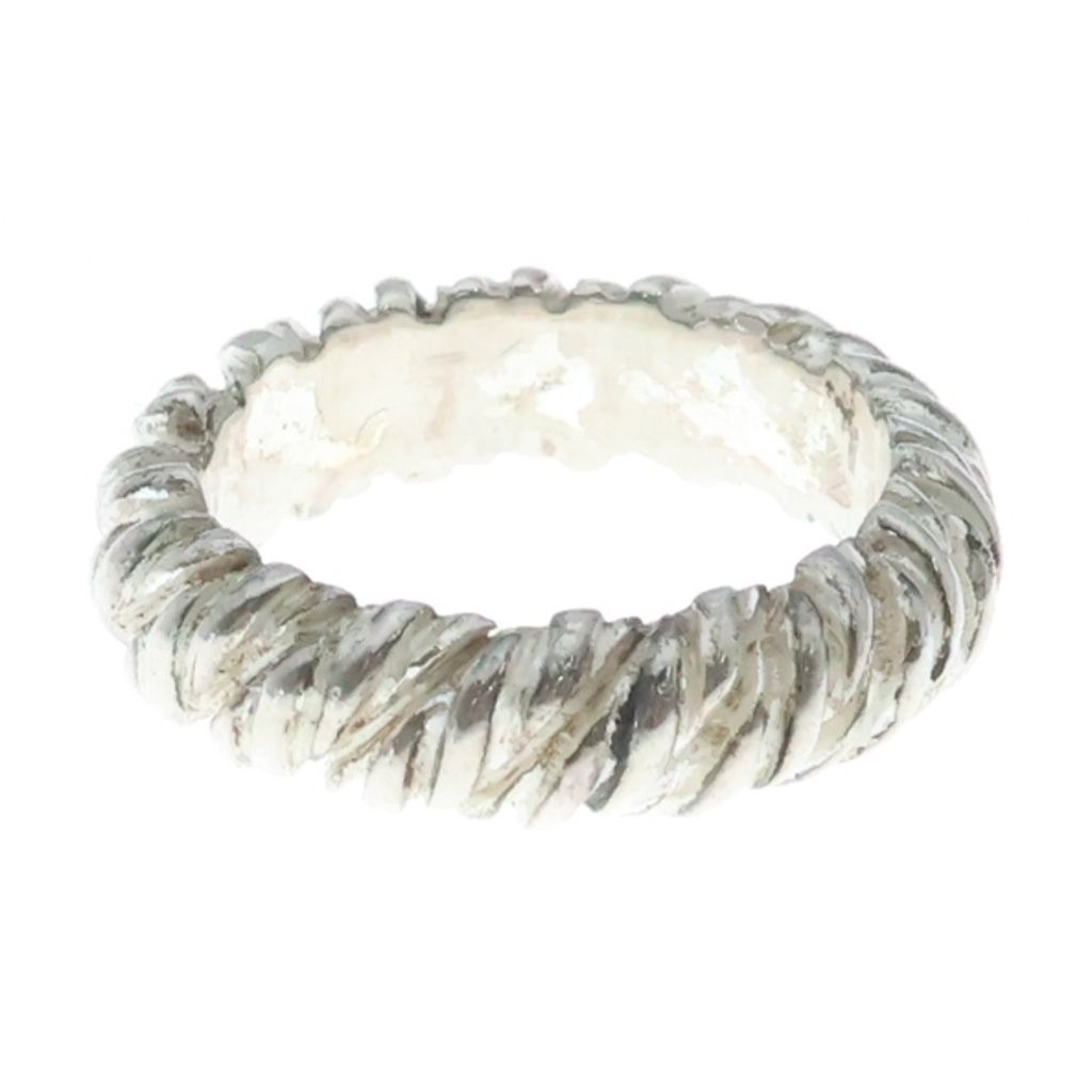 Hermes Vintage Twist Rope Motif Ring Silver — view 4