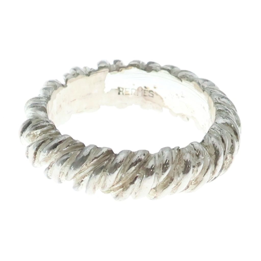 Hermes Vintage Twist Rope Motif Ring Silver