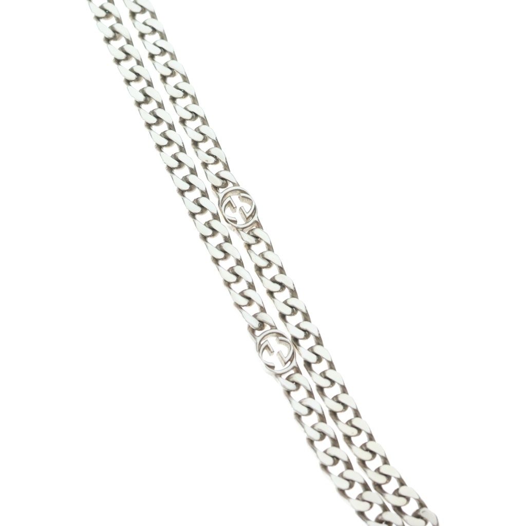 Gucci Interlocking Necklace Chain Silver — view 3