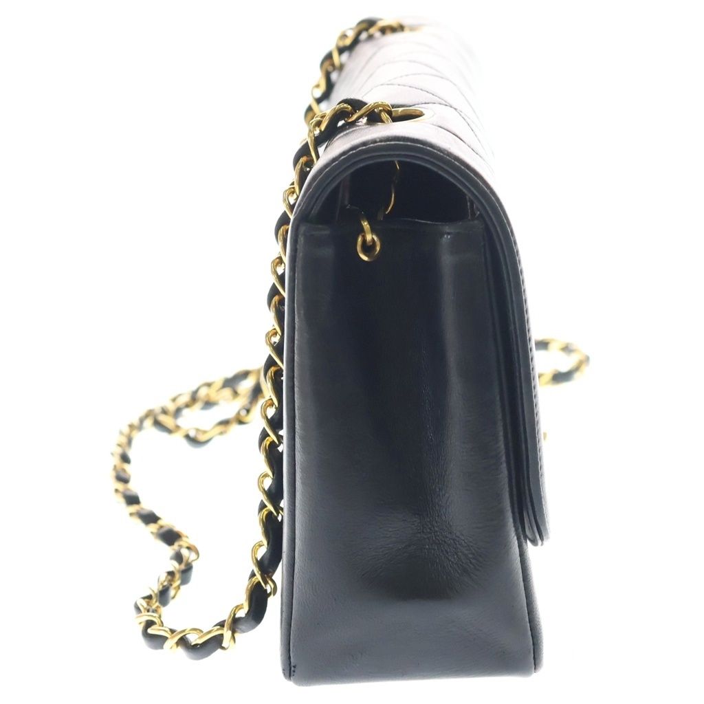 Chanel Diana 25 Chain Shoulder Bag Black Lambskin Gold — view 3