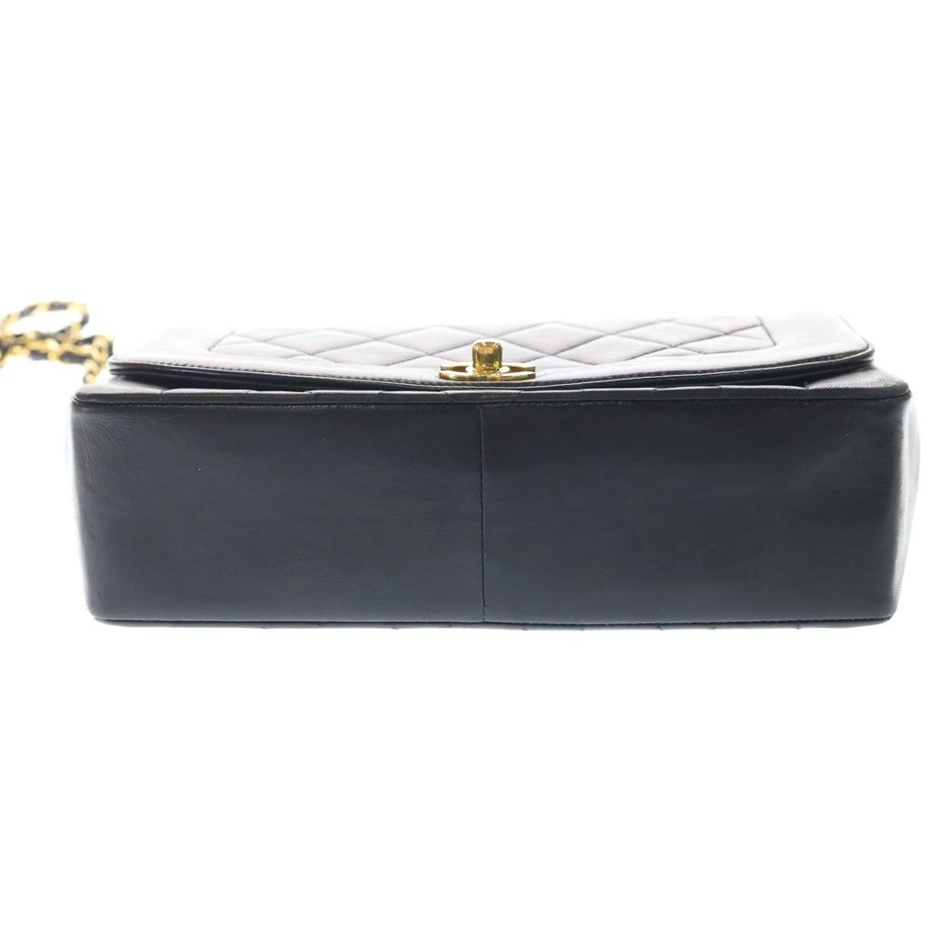 Chanel Diana 25 Chain Shoulder Bag Black Lambskin Gold — view 4