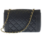 Chanel Diana 25 Chain Shoulder Bag Black Lambskin Gold — view 2