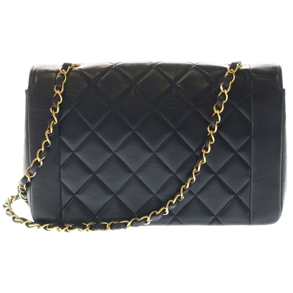 Chanel Diana 25 Chain Shoulder Bag Black Lambskin Gold — view 2