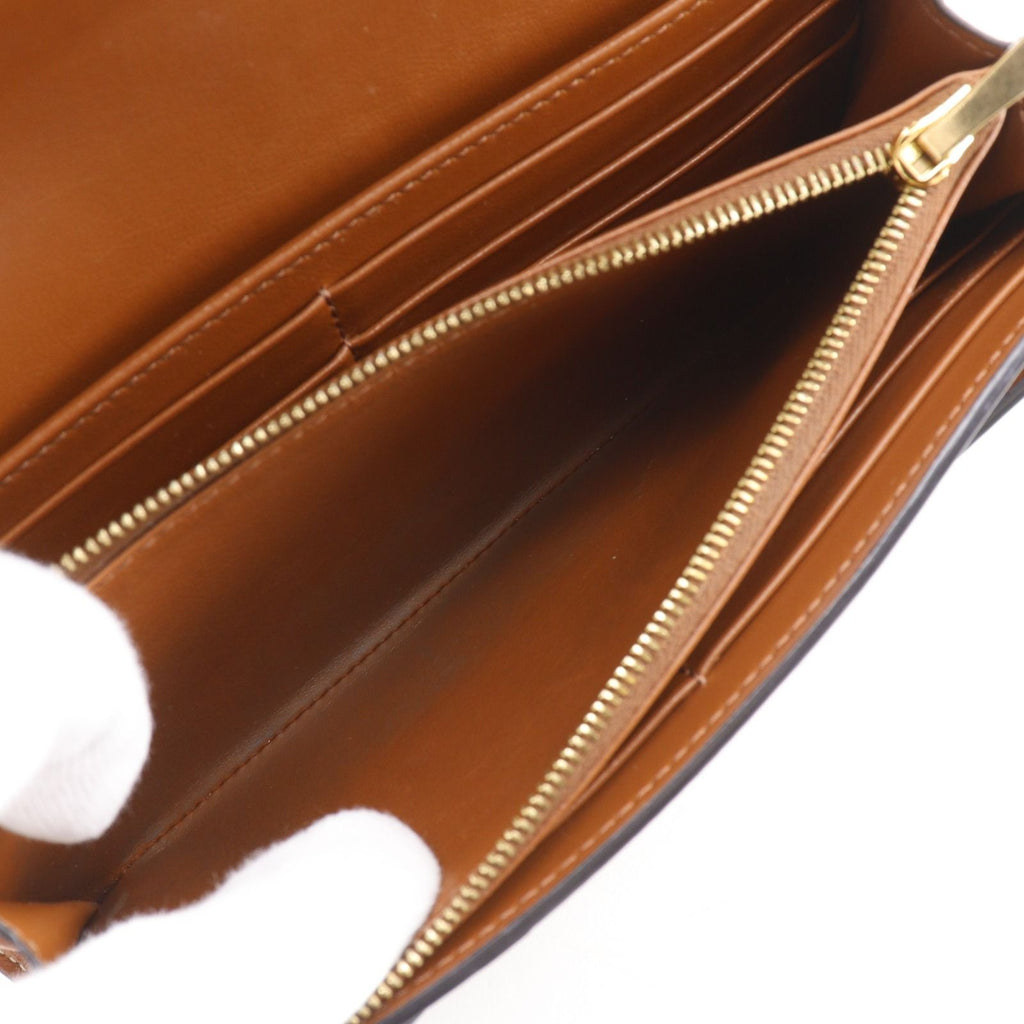 Celine Triomphe Large Flap Wallet Tan Black — view 8
