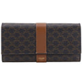Celine Triomphe Large Flap Wallet Tan Black