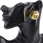 Chanel CC Logo Vintage Gold Plated Earrings — view 2