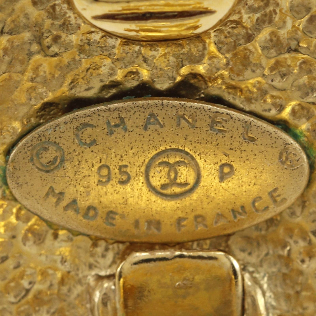 Chanel CC Logo Vintage Gold Plated Earrings — view 8