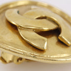 Chanel CC Logo Vintage Gold Plated Earrings — view 6