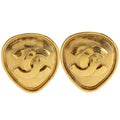 Chanel CC Logo Vintage Gold Plated Earrings