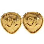 Chanel CC Logo Vintage Gold Plated Earrings