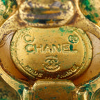 Chanel Logo Vintage Gold Plated Faux Pearl Earrings — view 8