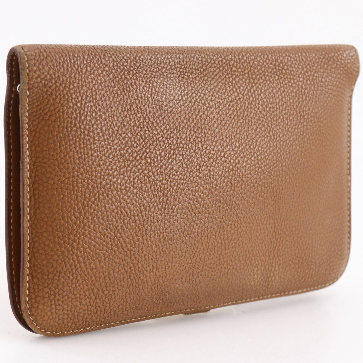 Hermes Dogon Taurillon Clemence Gold Brown I Wallet — view 3
