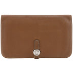 Hermes Dogon Taurillon Clemence Gold Brown I Wallet