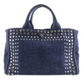 Prada Canapa Tote M Bijou Denim Blue Handbag
