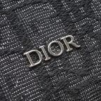 Dior 2-Way Safari North South Tote Bag Canvas Leather Black Silver — view 6
