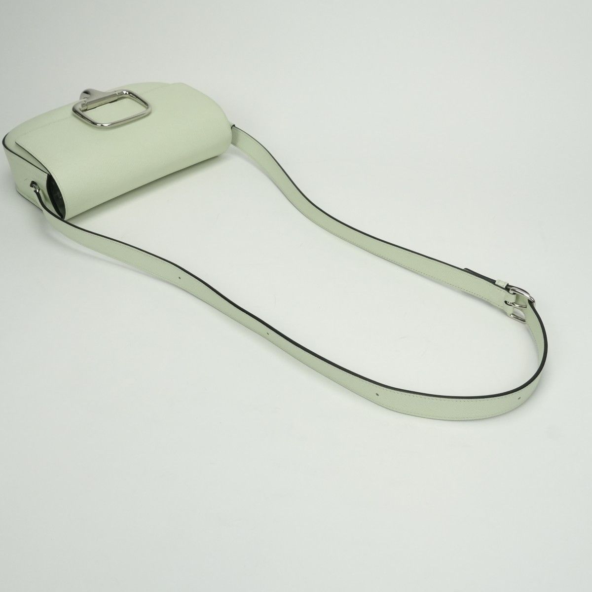 Hermes Della Cavalleria Elan Shoulder Bag Epsom Vert Fizz Vertfizz Green Silver — view 7
