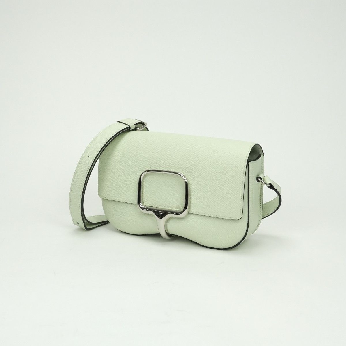 Hermes Della Cavalleria Elan Shoulder Bag Epsom Vert Fizz Vertfizz Green Silver — view 2