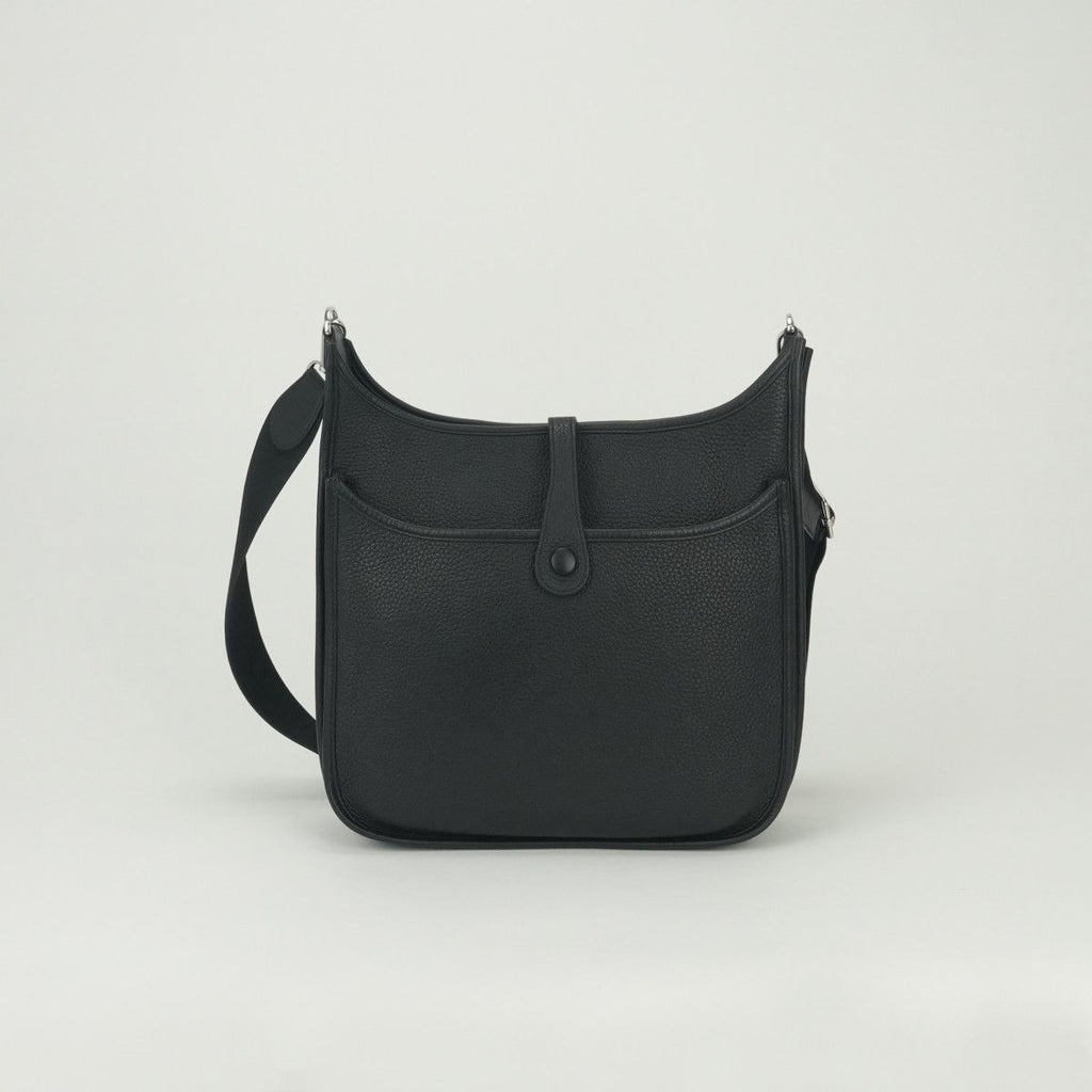 Hermes Evelyne III 29 Shoulder Bag Taurillon Clemence Noir Black Silver — view 3