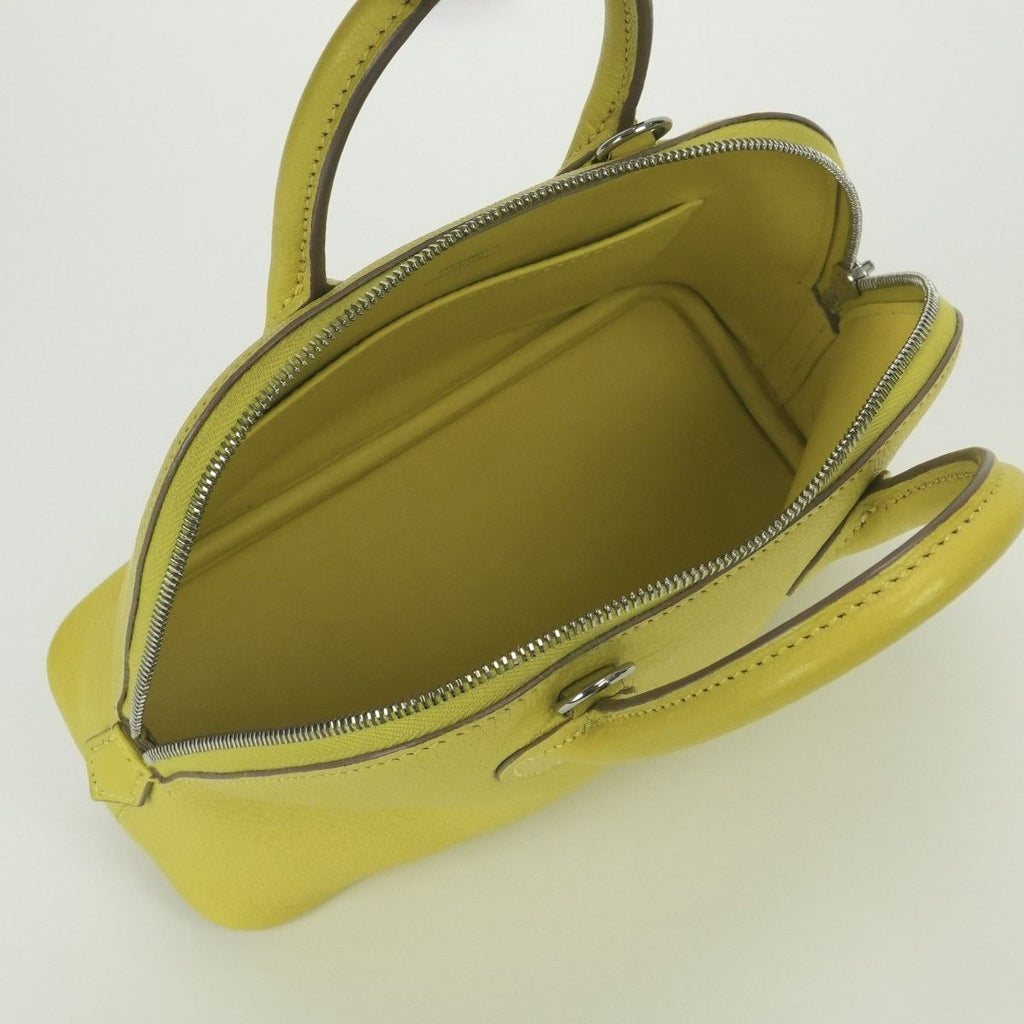 Hermes Bolide Mini Bag Tote Chevre Lime Yellow Silver Mysore — view 8