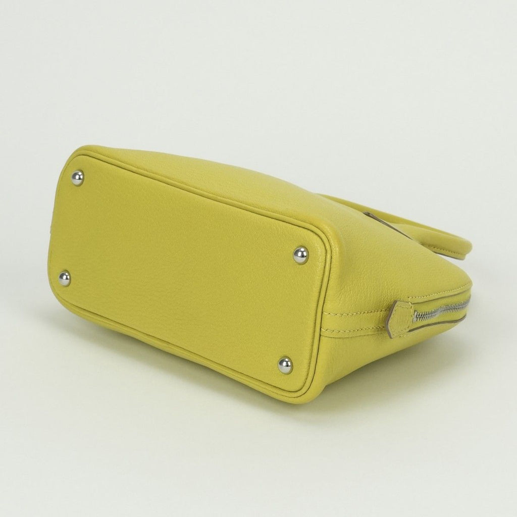 Hermes Bolide Mini Bag Tote Chevre Lime Yellow Silver Mysore — view 5