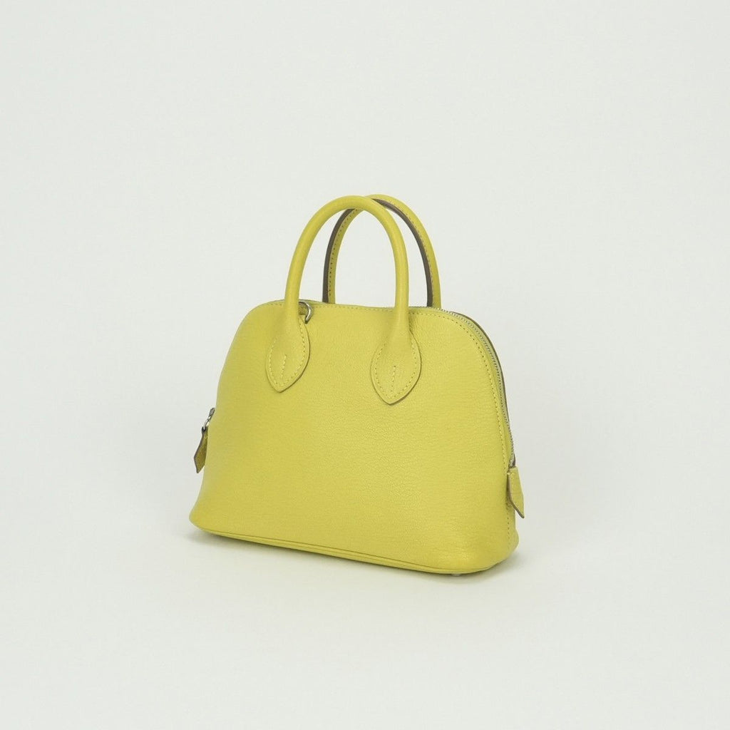 Hermes Bolide Mini Bag Tote Chevre Lime Yellow Silver Mysore — view 2