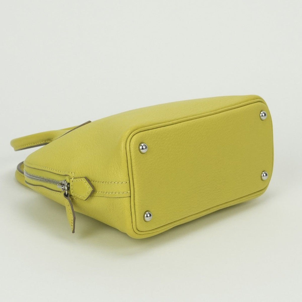 Hermes Bolide Mini Bag Tote Chevre Lime Yellow Silver Mysore — view 6