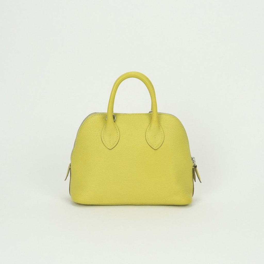 Hermes Bolide Mini Bag Tote Chevre Lime Yellow Silver Mysore — view 3