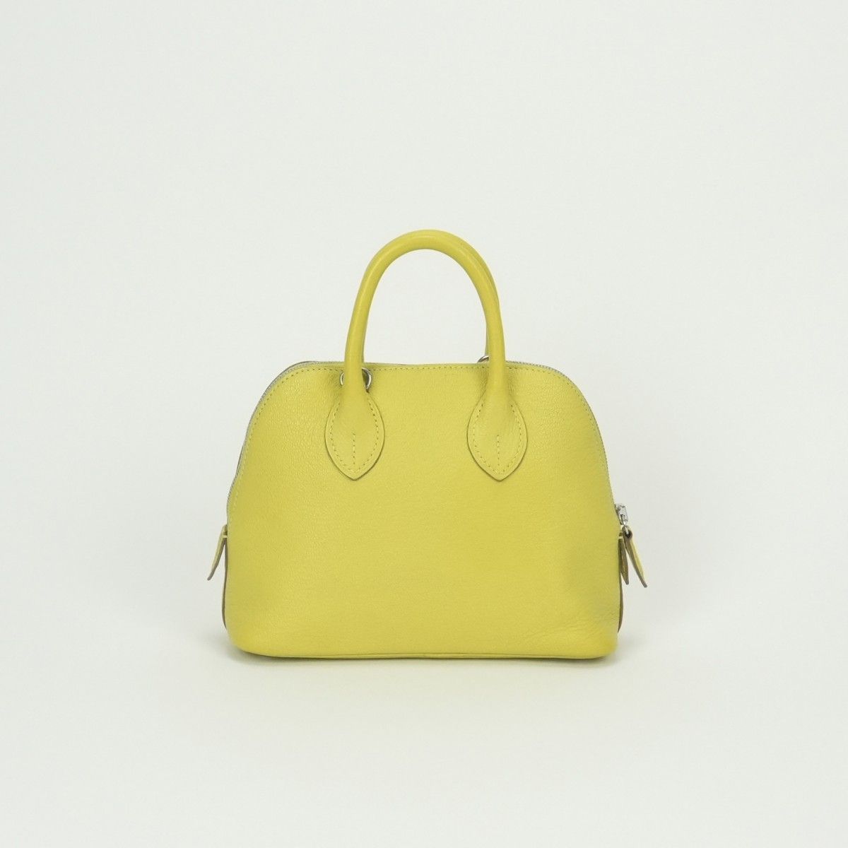 Hermes Bolide Mini Bag Tote Chevre Lime Yellow Silver Mysore — view 3