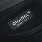 Chanel Quilted Shoulder Bag Calfskin Black Silver Chain Bag CC Logo Turnlock — view 8