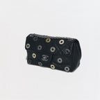 Chanel Quilted Shoulder Bag Calfskin Black Silver Chain Bag CC Logo Turnlock — view 2