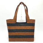 Loewe Tote Bag Font Stripe Raffia Black — view 2