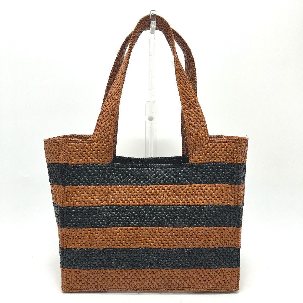 Loewe Tote Bag Font Stripe Raffia Black — view 2