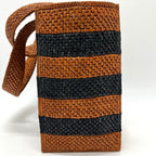 Loewe Tote Bag Font Stripe Raffia Black — view 3