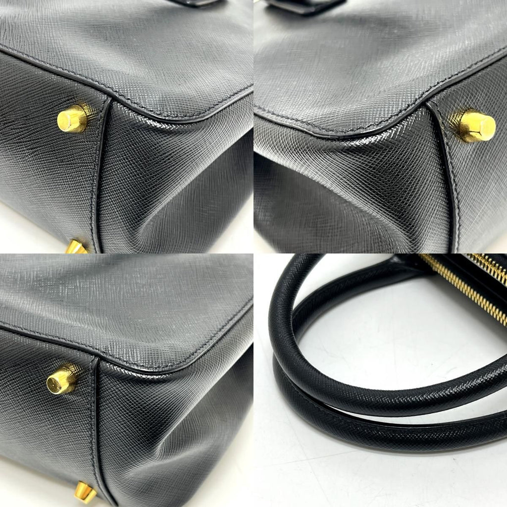 Prada Galleria Saffiano Leather Black Handbag — view 7