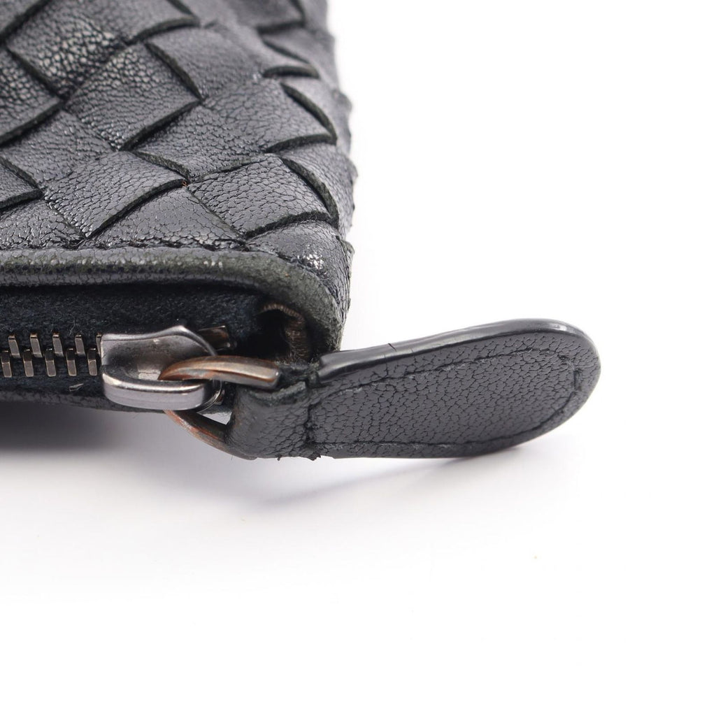 Bottega Veneta Clutch Intrecciato Black Blue Leather — view 6
