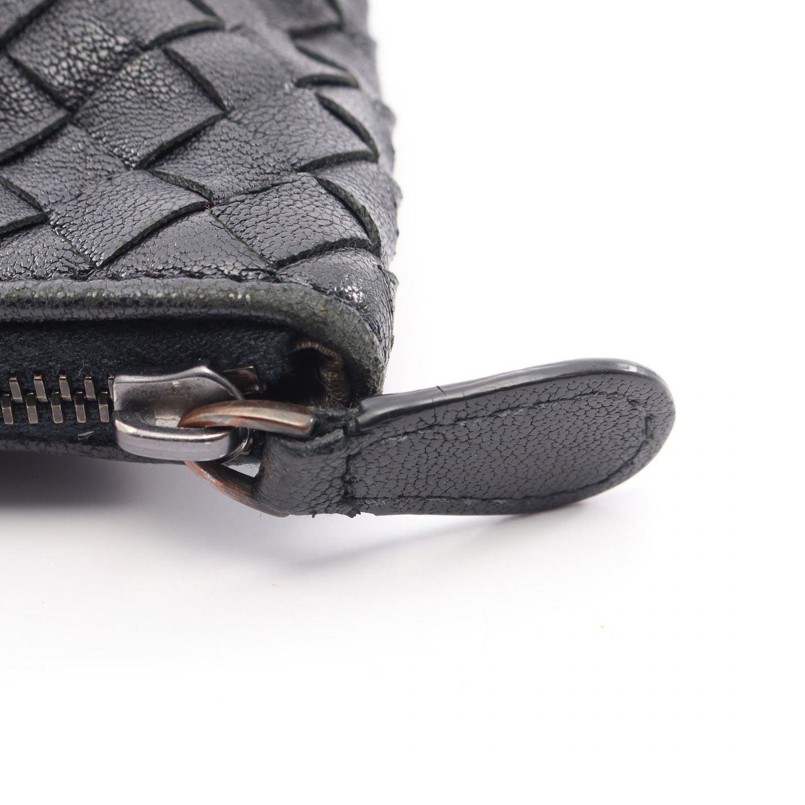 Bottega Veneta Clutch Intrecciato Black Blue Leather — view 6