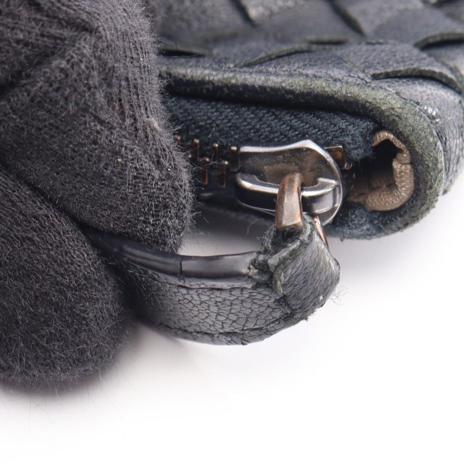 Bottega Veneta Clutch Intrecciato Black Blue Leather — view 7