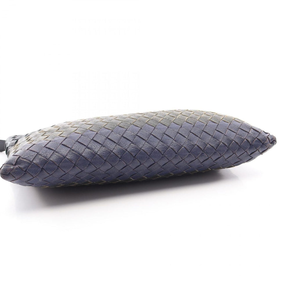 Bottega Veneta Clutch Intrecciato Black Blue Leather — view 5
