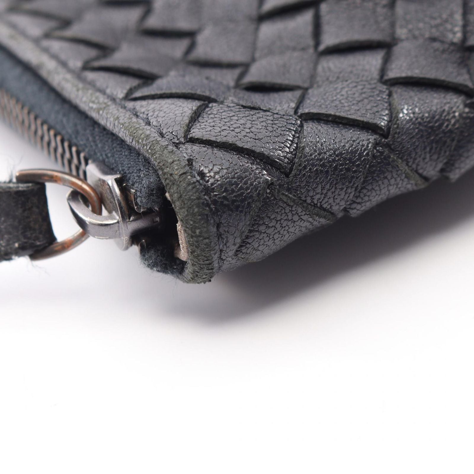 Bottega Veneta Clutch Intrecciato Black Blue Leather — view 8