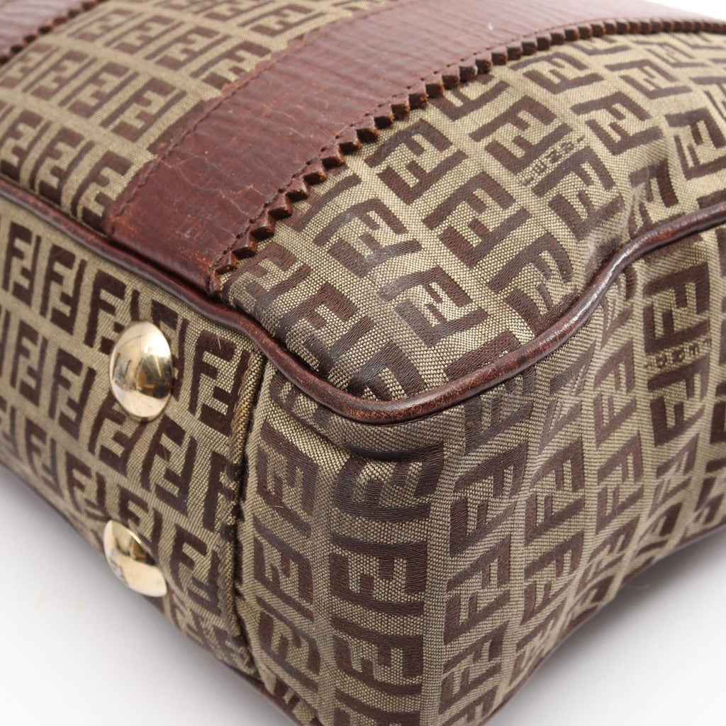 Fendi Tote Bag Zucchino Brown Canvas Leather — view 5