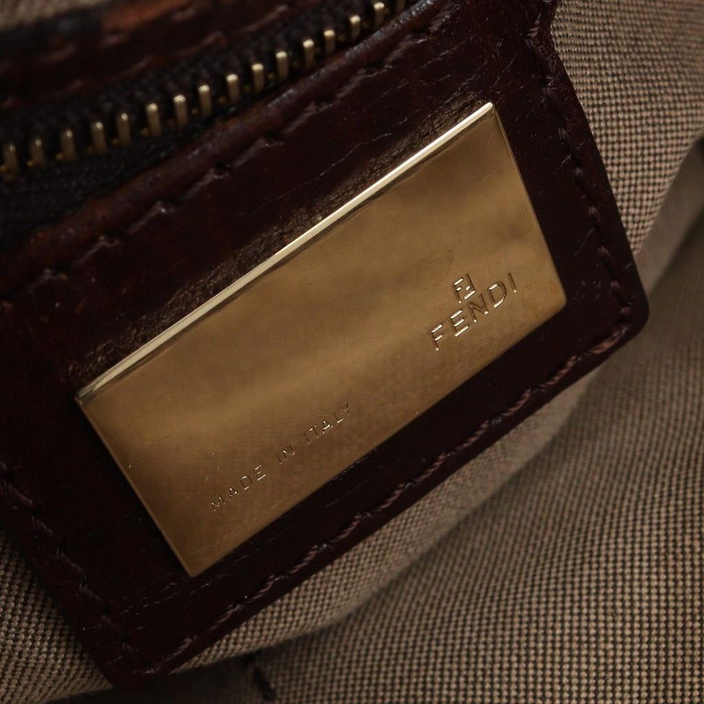 Fendi Tote Bag Zucchino Brown Canvas Leather — view 4